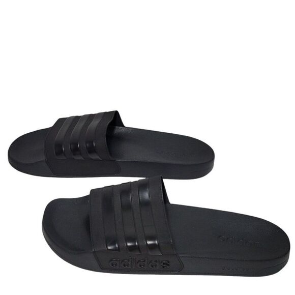 Adidas Adilette Slides Mens Size 18 Black 3 Stripe Shoes Sandals Beach Water NEW - Picture 7 of 13
